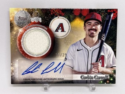 Corbin Carroll #PAR-CC 2025 Topps Holiday Auto /25 SSP Game Used Relic