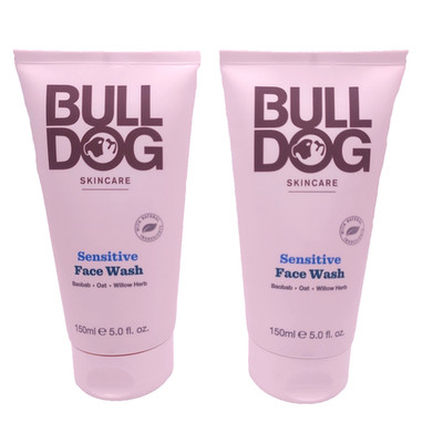 LOT OF 2 Bulldog Sensitive Face Wash Baobab Oat Willow Herb 5oz Each 