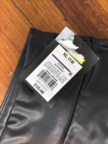 NWT Art Class Girl's Size XL 14 Faux Leather Flare Leggings Black - Picture 2 of 4