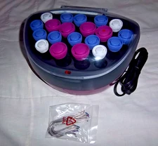 Remington Ionic Hair Setter/5600 Complete 20 Velvet Rollers/Case & Clips/Used X1