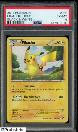 2011 Pokemon Black & White #115 Pikachu PSA 6 EX-MT