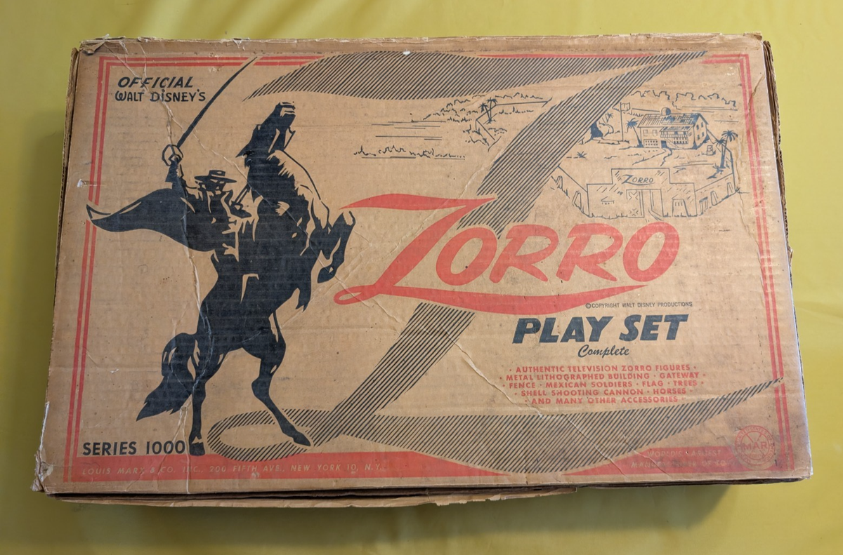 1954 Marx Toys No 1000 Walt Disney's Zorro playset With Box