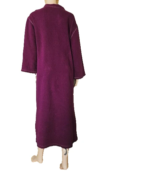 Vestido de noche para mujer Natori mezcla de algodón borgoña manga larga talla L y media cremallera Foto 4 de 4