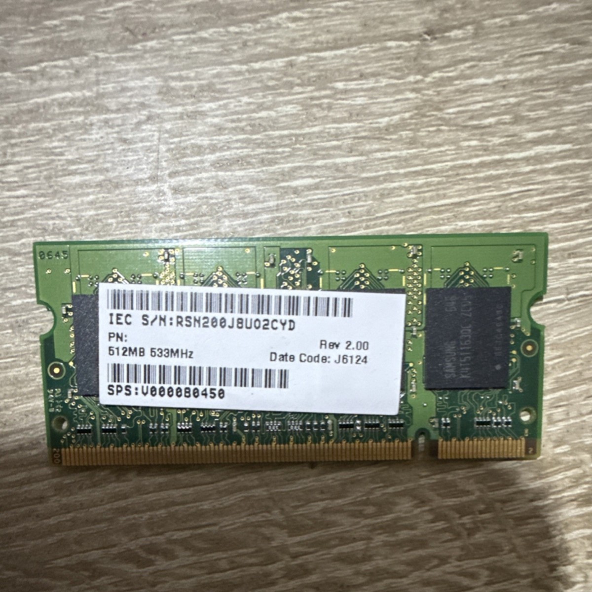 SAMSUN サムスン製 PC2-4200S(533) 512MB 2枚 【公式通販】