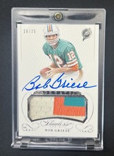 2015 Panini Flawless Greats Bob Griese Game-Used Patch Auto # 10/25