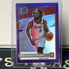 Precious Achiuwa RC 2020-21 Donruss Optic Purple Rated Rookie Miami Heat #170