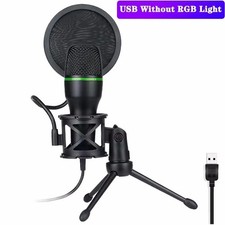 Condenser Microphone USB Wired For PC Laptop Computer Professional Gaming Access