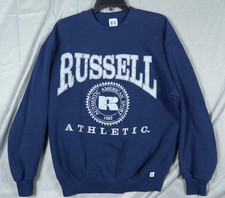 Russell Athletic Spell Out Crewneck Sweatshirt Vintage 80s 90s Made In USA LARGE