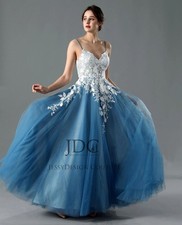 Bohemian blue party dress wedding dress wedding dress 32-60 plus size desired color