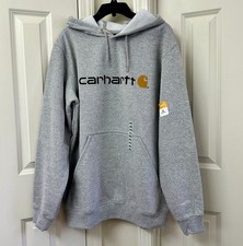 Carhartt Men's Loose Fit Fleece Sweatshirt Hoodie, Size-M, Gray