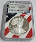 2018 W NGC PF 70 ULTRA CAMEO 1oz AMERICAN SILVER EAGLE EARLY RELEASE FLAG CORE