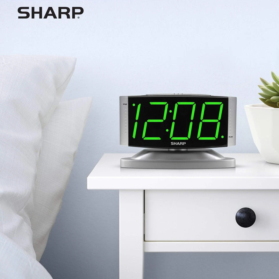 Home LED Digital Alarm Clock – Swivel Base - Outlet Powered, Simple Operation - Image 3 of 4