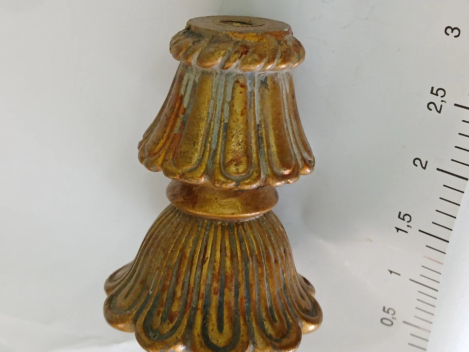 Architecture Gilt Finial Brass Threaded  Fluted  Wood/ Composite 0.064 OZ - Image 3 of 4