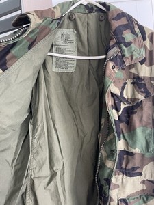 Cold Weather Field Camo Woodland US  Military Hooded Coat With Liner Sz Sm Reg