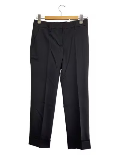 PRADA 17SS virgin wool pleated slacks/ straight pants/ size 40/ wool/ black/ P29