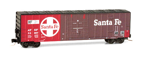 Z SCALE AT&SF Santa Fe 50' Rib Side Box Car Micro-Trains MTL #511 00 210