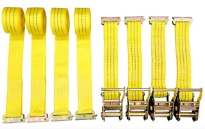 4 Pack E-Track Ratchet Straps 2" x15' 4400LB Tie Down