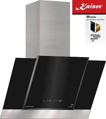 Kaiser Dunstabzugshaube 80cm 910m³/h Wandhaube Schwarz Glas+Kohlefilter AKTION