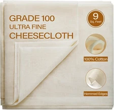 9 Square Feet Grade 100 Cheese Cloths for Straining Reusable, Washable