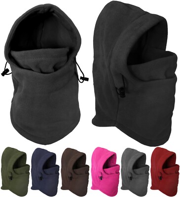 Winter Fleece Balaclava Warm Hooded Ski Full Face Mask Neck Warmer Cold Weather