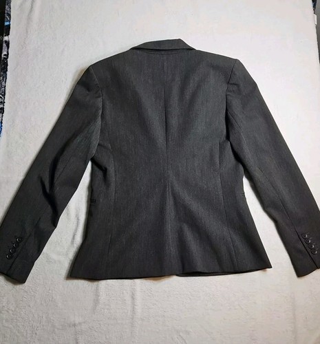 Chaqueta Express Talla 12 Gris Blazer 1 Botón Forrado Poli Algodón Mezcla Mujer - Imagen 7 de 7