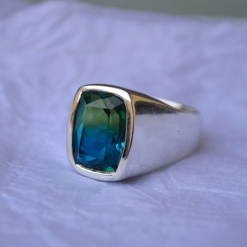Amazing Tourmaline Quartz 925 Sterling Silver Handmade Unisex Gift Ring - Picture 3 of 7