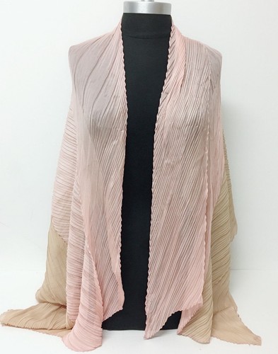 New Crinkle two-tone shadow Silk Blend Scarf Blush / Beige Soft Head Face Cover - Picture 5 of 5