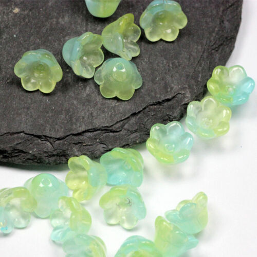 200Pcs Vintage Trumpet Bell Flower Cap Beads Lampwork Glass 12x7mm Color Choice - Picture 28 of 28