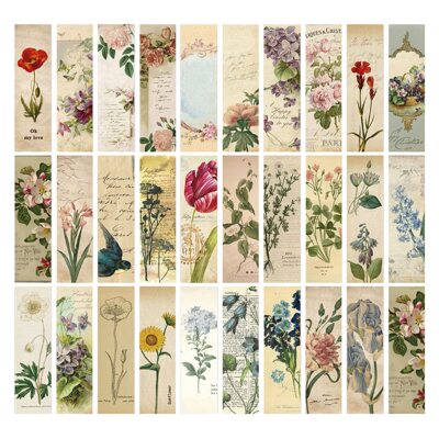 Vintage Flower Bookmarks for Women Bookmarks for Book Lovers 30 Pcs Sound of ...