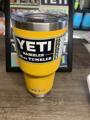 YETI 30oz Alpine Yellow Insulated Rambler Tumbler ~ Rare Limited Edition Color