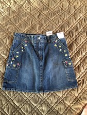 Gymboree Island Getaway 9 Skort Denim Cargo NWT Adj Waist Vintage 2007 Flower