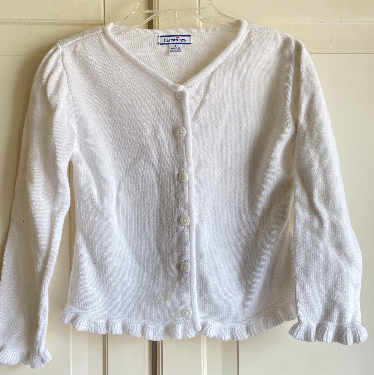 Hartstrings Girl's White Cotton Classic 