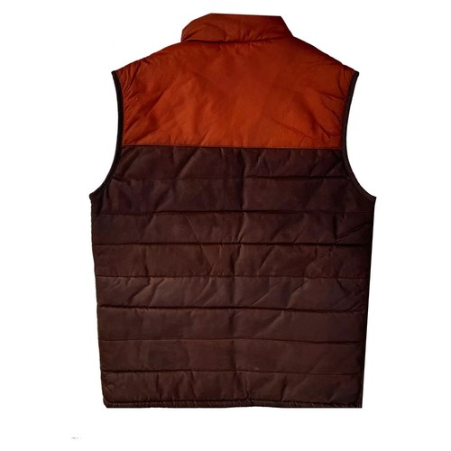 Men's Leather Bodywarmer Gilet – Contrast Quilted Puffer Gilet Waistcoat Jacket - Picture 4 of 5