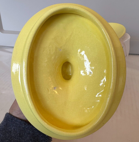 Vtg White Brown Green & Yellow Sunflower Hand Painted Designed Cookie Jar Califo - Picture 6 of 13