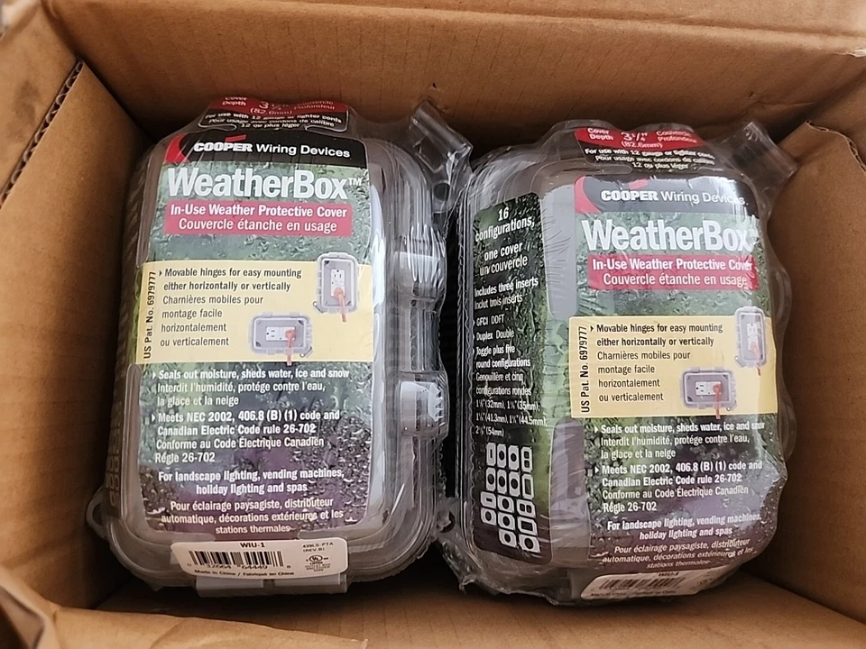 Cooper Wiring WIU-1 WeatherBOX 1-Gang Self-Closhing Cover - Gray 10 Qty - Image 2 of 2