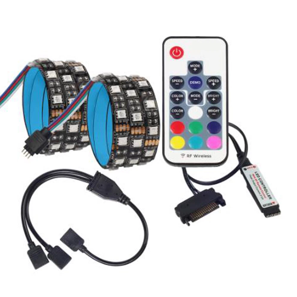 SATA RGB LED Strip Light pc case Remote Control Computer Adhesive tape led strip