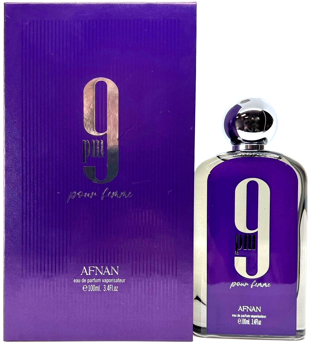 AFNAN 9 PM POUR FEMME EAU DE PARFUM SPRAY FOR WOMEN 3.4 Oz / 100