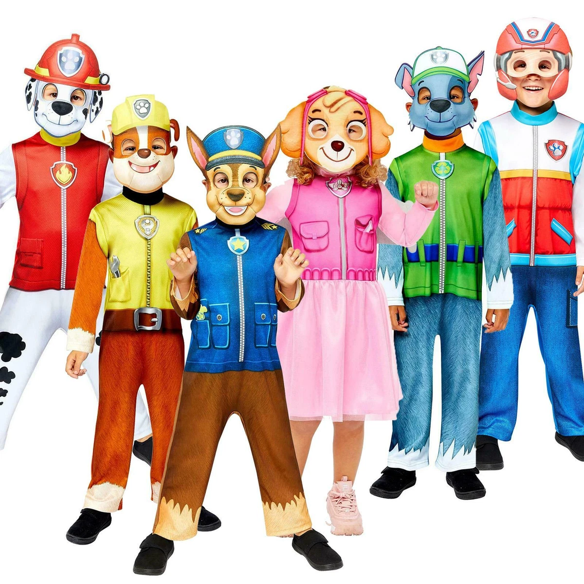 Paw Patrol Chase Marshall Rocky Skye Rubble Child's Fancy Dress Costumes  Kids