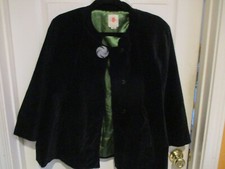 Tulle Black Velvet Short Opera Coat Jacket Sleeves  Caplet Style XL