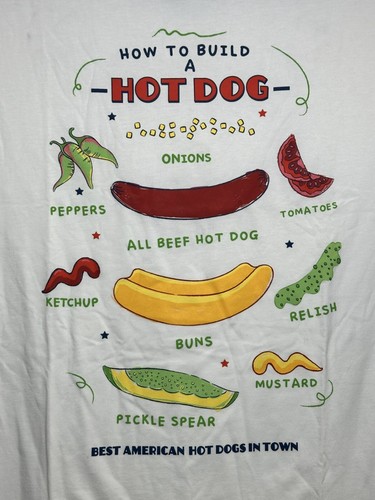 Women's Carnival Hot Dog Short Sleeve Oversized Graphic T-Shirt - Off-White 3X - Picture 2 of 3