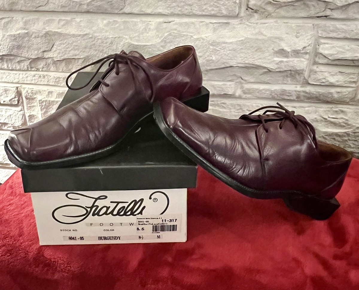 Fratelli 8041-05 Mens Size 8.5M Square Toe Burgundy Leather  display picture 2