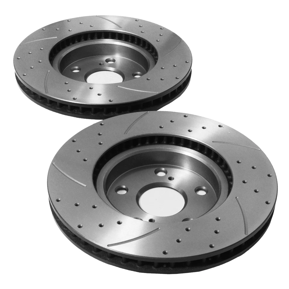 FRONT DRILLED GROOVED 296mm BRAKE DISCS FOR LEXUS IS IS250 IS220D XE20 05-13 - Image 3 of 4