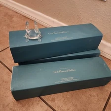 RARE S/11 Pottery Barn Under the Sea Glass CRAB placecard holders Nautical 