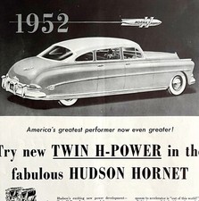 Hudson Hornet Twin H Power Advertisement 1952 Automobilia Classic Car Lgbinad