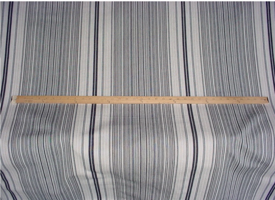 2-1/2 Ralph Lauren LCF67577F Pimlico Dhurrie Stripe Black Sand Upholstery Fabric - Image 2 of 4