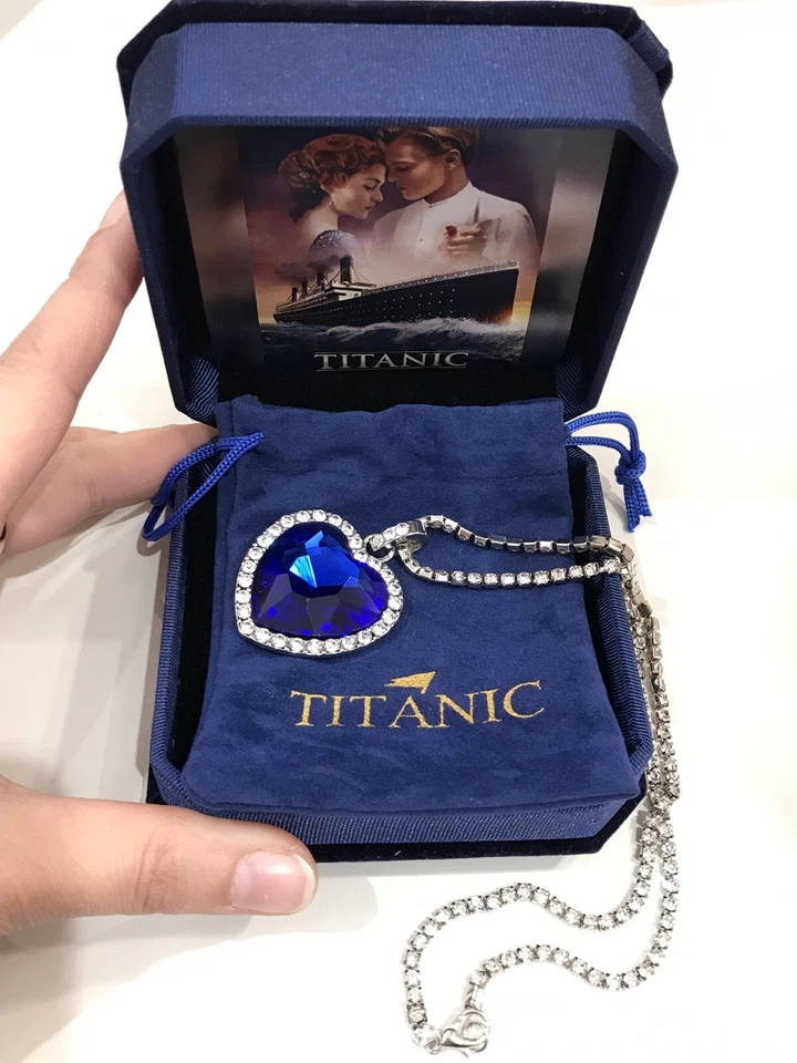Titanic Jewel Heart of the Ocean necklace Forever Love fashion - Image 4 of 4