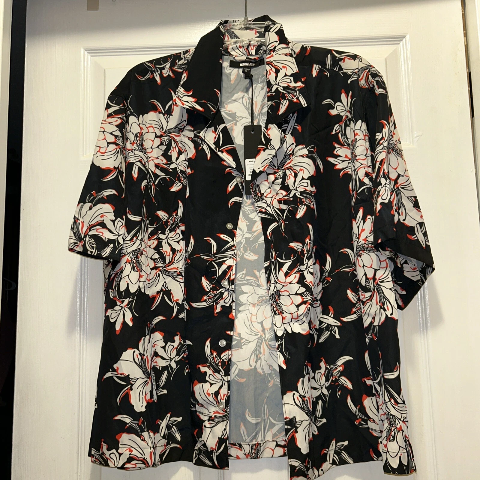 Novamen Mens Chester SS Button Up floral Shirt-Size XL-NWOT