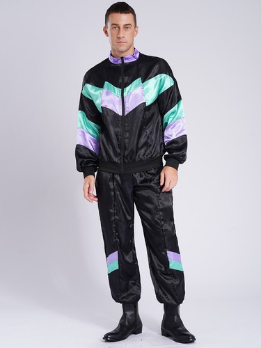 Mens Hippie Costumes Street Look Tracksuit 70s 80s 90s Style 70s Disco Stylish - Picture 25 of 62