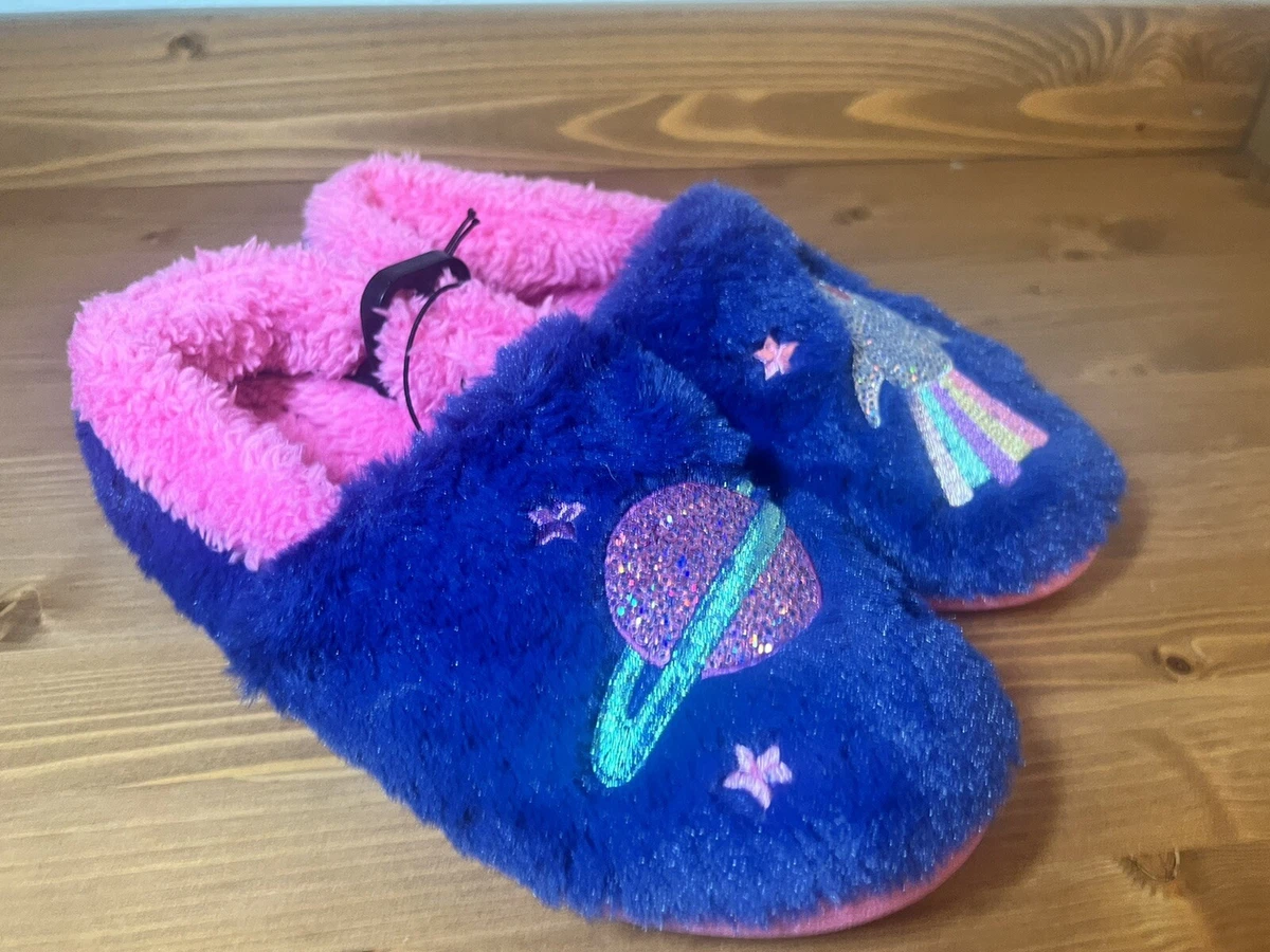 Wonder Nation Girls Slippers Space Size 4 5 or 11 12 Blue Pink NWT