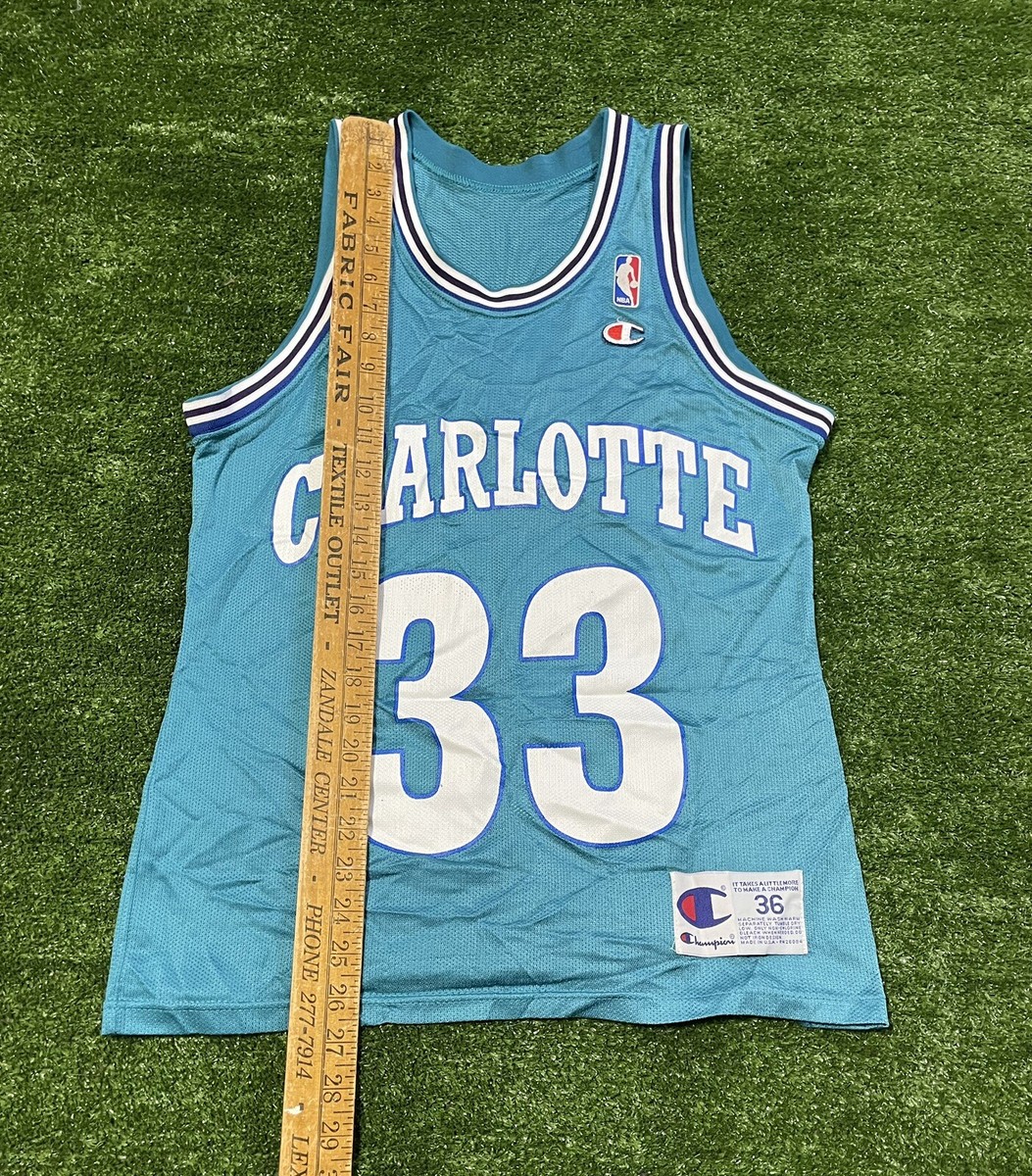 Vintage Champion Charlotte Hornets Basketball Jersey #33 Mourning